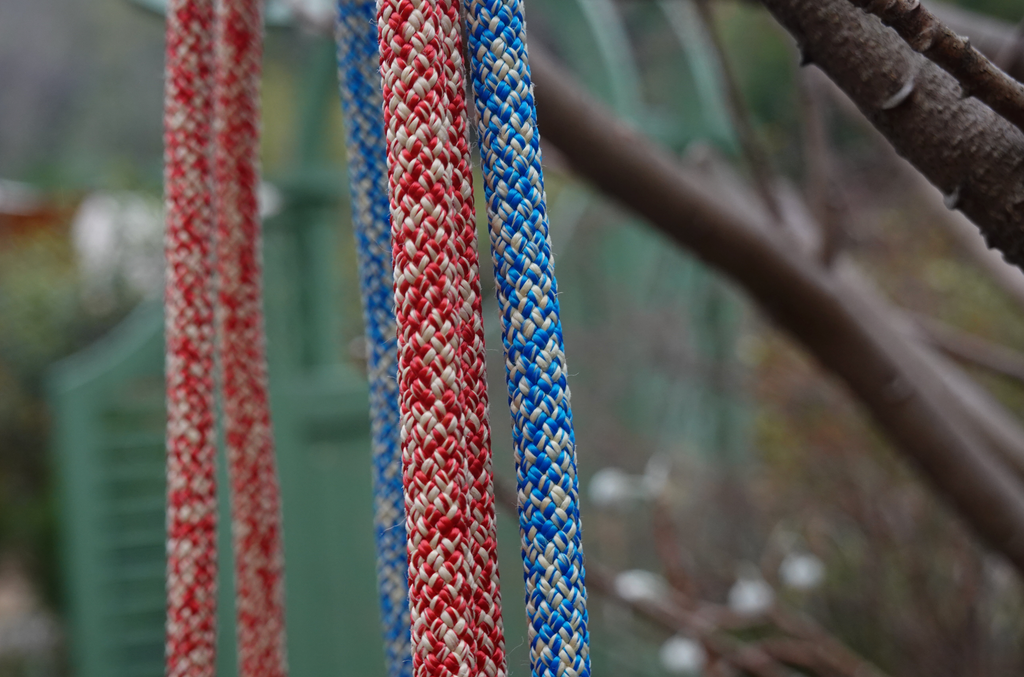 Kevlar & Dyneema Gurt Handgewebt · Blau/Rot